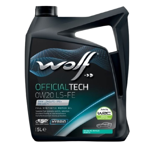 Моторное масло Wolf OfficialTech 0W20 LS-FE, 5л (WOLF: 656315)